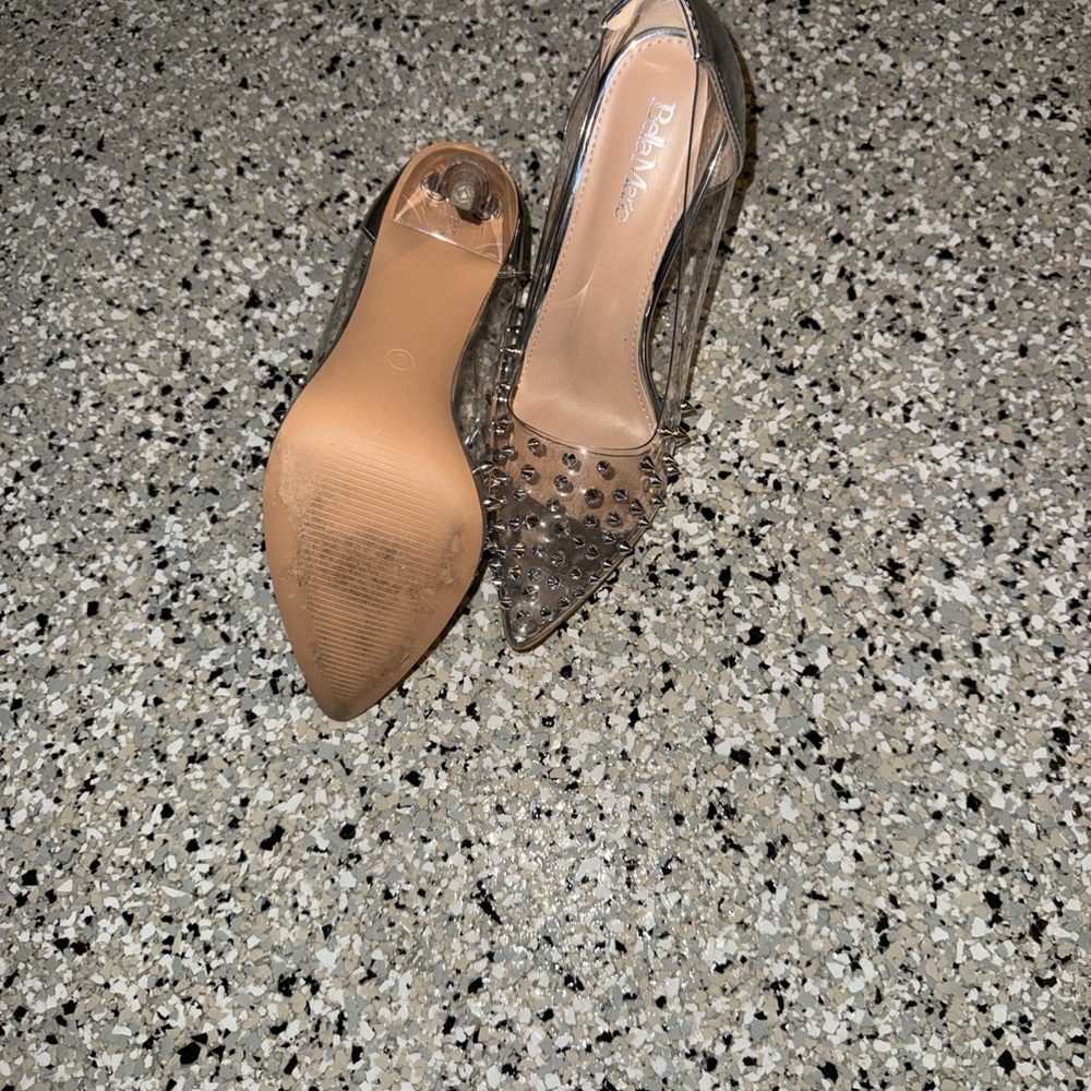 Bella Marie Clear Studded Heels